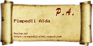 Pimpedli Alda névjegykártya